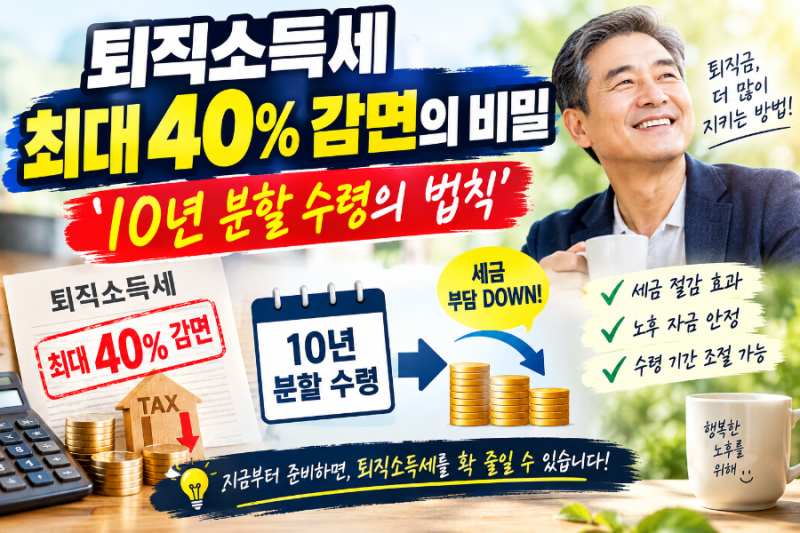 퇴직금 일시금으로 받으면 세금 폭탄? IRP 계좌 이체로 퇴직소득세 40% 감면받는 법