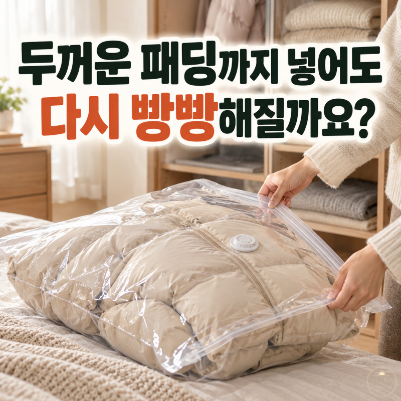옷 압축팩 사용법, 겨울 패딩도 넣어도 될까? 소재별 보관과 주의사항
