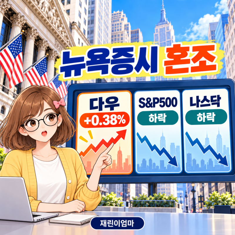 뉴욕증시 혼조 마감, 다우만 0.38% 상승…엇갈린 시장 움직임과 남은 변수