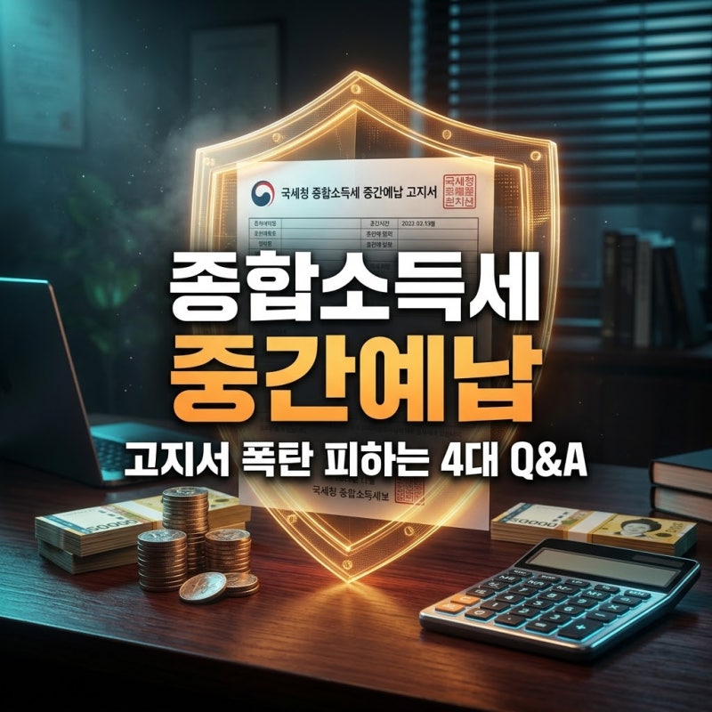 종합소득세 중간예납 대상, 고지서 폭탄 피하는 4대 실전 Q&A