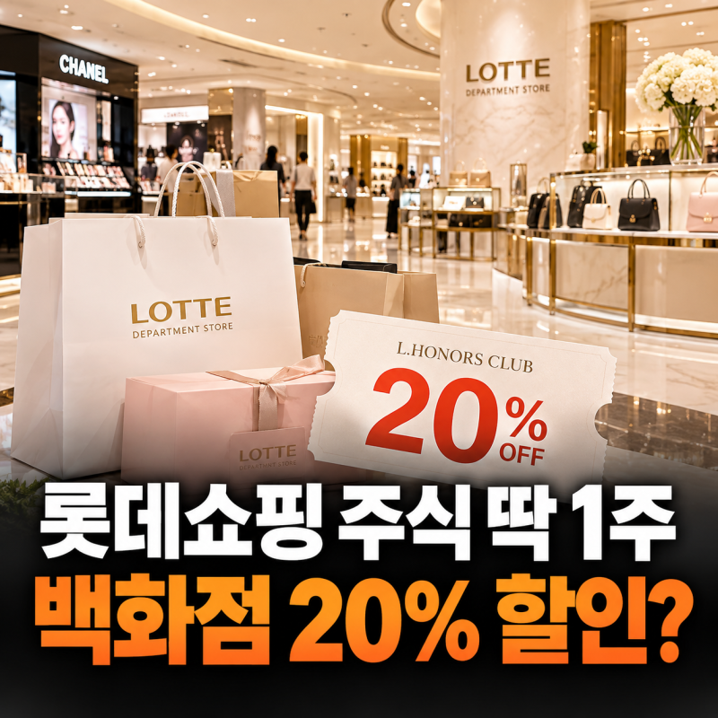 롯데쇼핑 주식 딱 1주 샀는데, 백화점 20% 할인된다는데