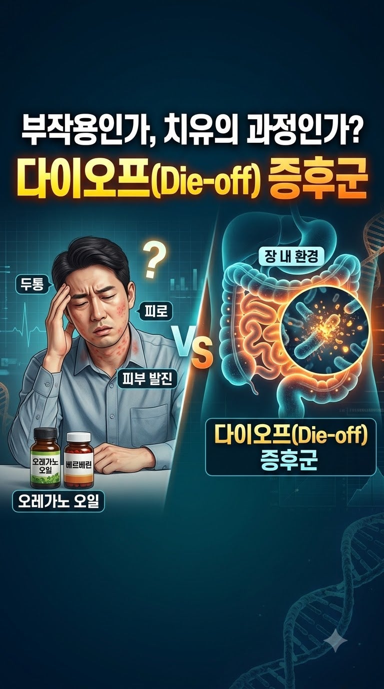 장 영양제 먹고 피부가 뒤집어졌다? SIBO·SIFO '다이오프(Die-off)' 증상 원인과 해결법