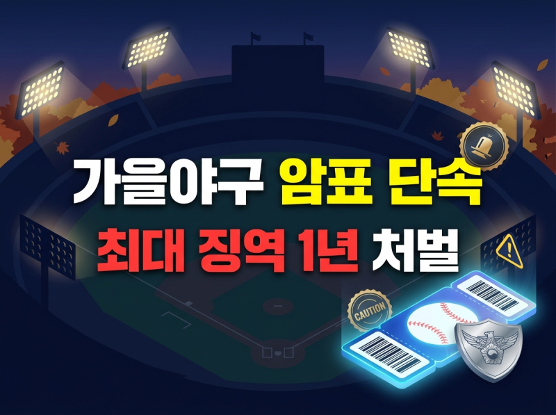 가을야구 암표 단속 어디서 언제까지? 주요 구장 현장 적발 시 처벌 수위 총정리