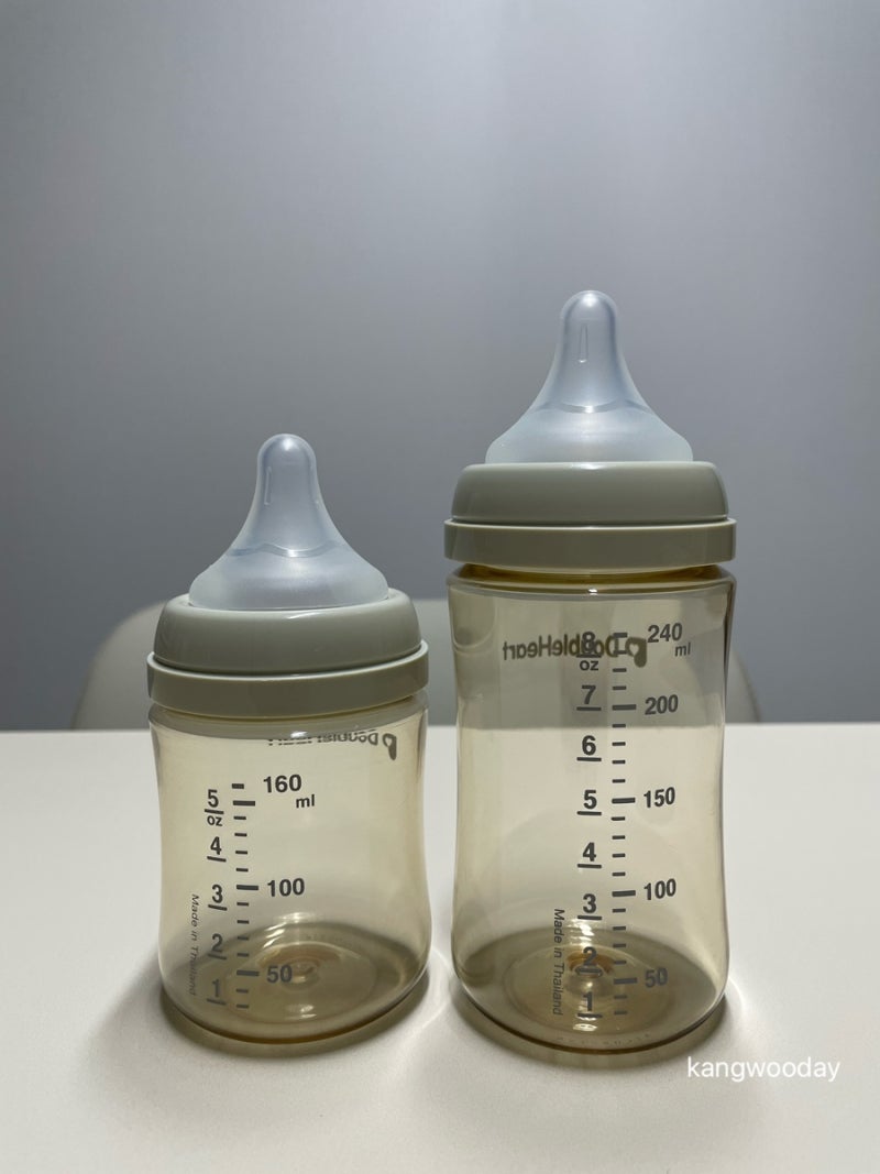 더블하트 PPSU 젖병 내돈내산 후기｜160ml 240ml 비교, 젖꼭지 단계·교체 주기