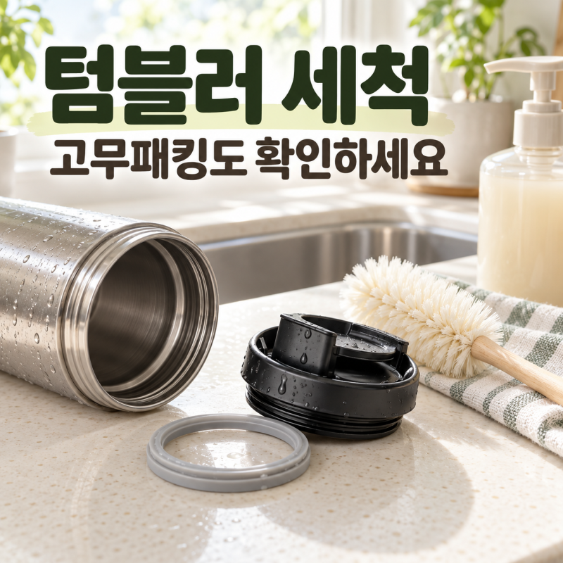 텀블러 세척했는데 냄새가 난다면? 뚜껑 고무패킹 확인해요