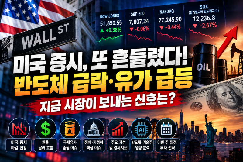 2026년 10월 13일 미국증시 마감 시황｜나스닥 하락·반도체 급락, 환율·유가와 국내증시 전망
