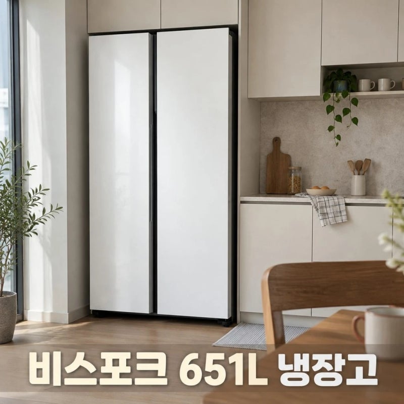 삼성 비스포크 냉장고 651L 양문형 세미 키친핏 설치 규격 2~4인 가구 고르는 기준