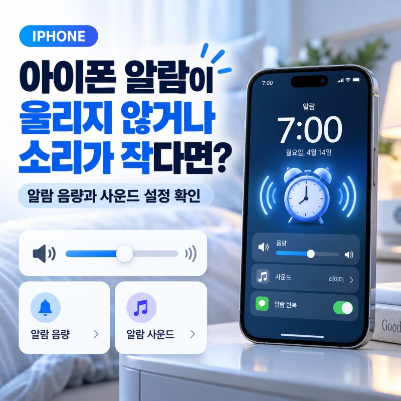 아이폰 알람이 울리지 않거나 소리가 작다면? 알람 음량과 사운드 설정 확인