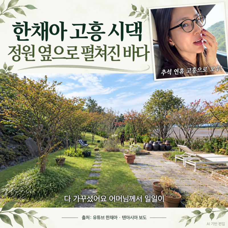 한채아가 공개한 고흥 시댁…넓은 정원 옆으로 펼쳐진 바다
