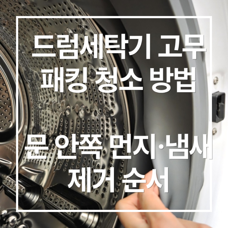 드럼세탁기 고무패킹 청소 방법｜문 안쪽 먼지·냄새 제거 순서