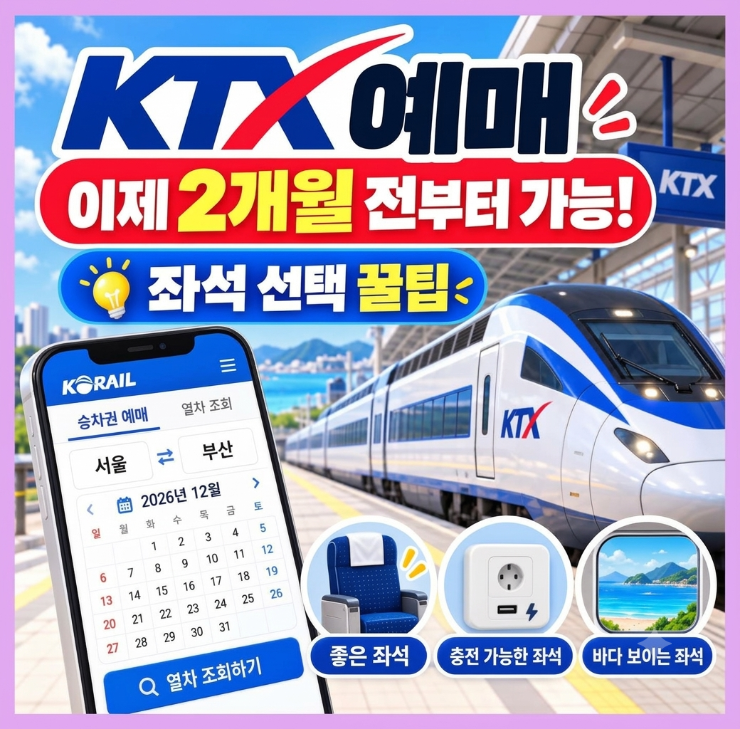 KTX 예매 이제 2개월 전부터 가능! 좌석 선택 꿀팁까지 정리