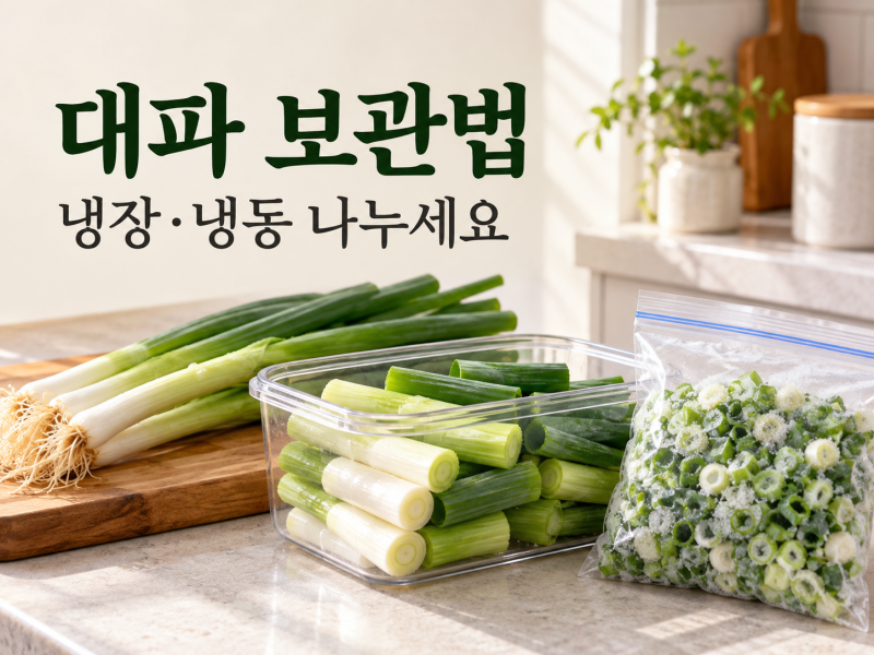 대파 보관법｜씻어서 넣어도 될까? 냉장·냉동 나누는 순서