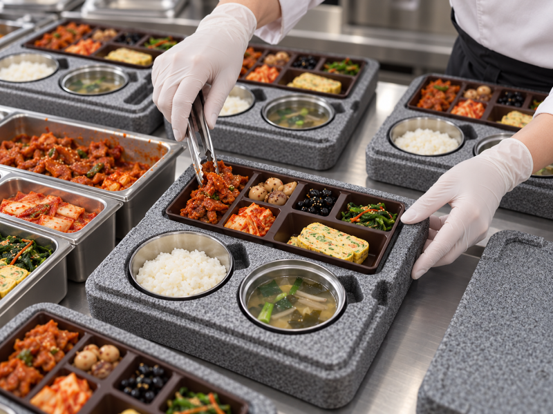 4칸 배달 도시락 용기, 일회용기 보다 다회용기를 봐야 하는 이유