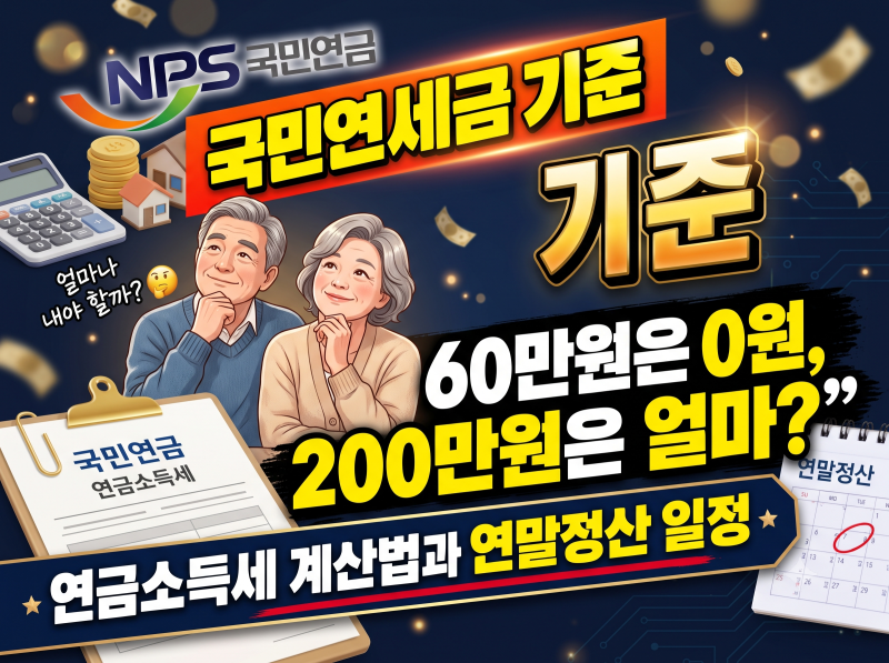 국민연금 수령액 2배 차이, 손해 보는 시점? 국민연금 세금 계산법, 월 60만원은 0원? 100만원·2....