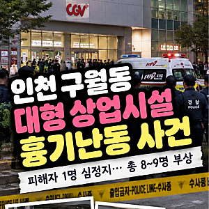 대낮 인천 구월동에서 무슨 일이? 전자발찌 차고 대형마트서 흉기난동에 시민들 긴급 대피