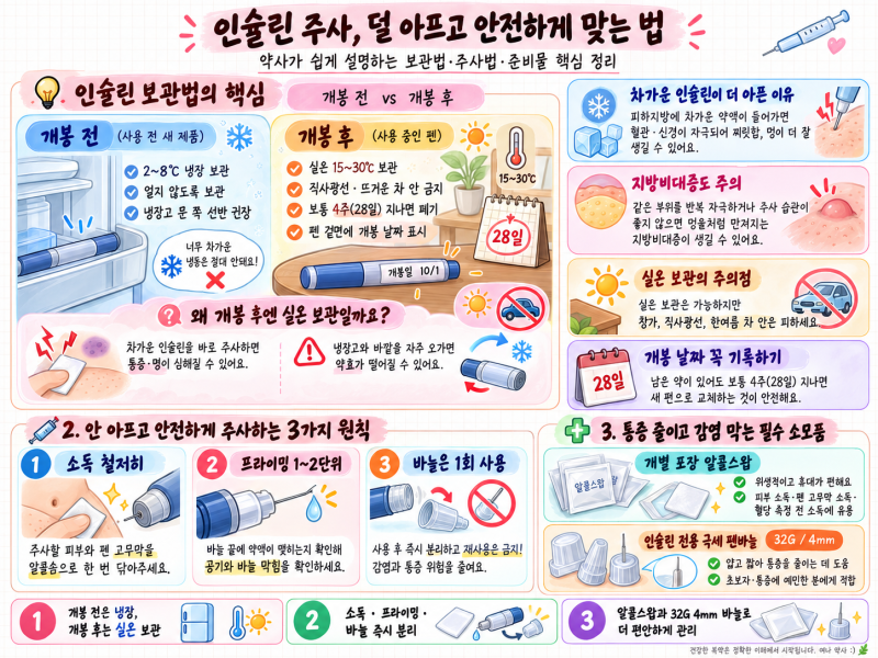 약사가 알려주는 인슐린 보관법: 개봉 후 냉장고에 넣으면 더 아픈 이유