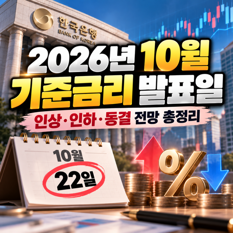 2026년 10월 기준금리 발표일 언제? 한국은행 금통위 일정·확인방법