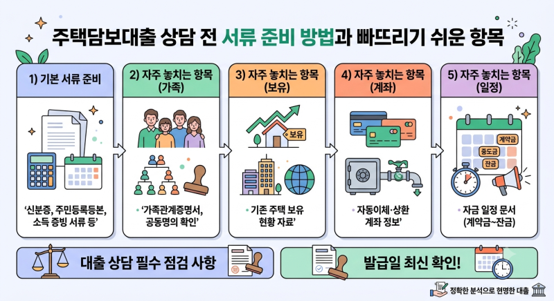 주택담보대출 상담 전 서류 준비 방법과 빠뜨리기 쉬운 항목