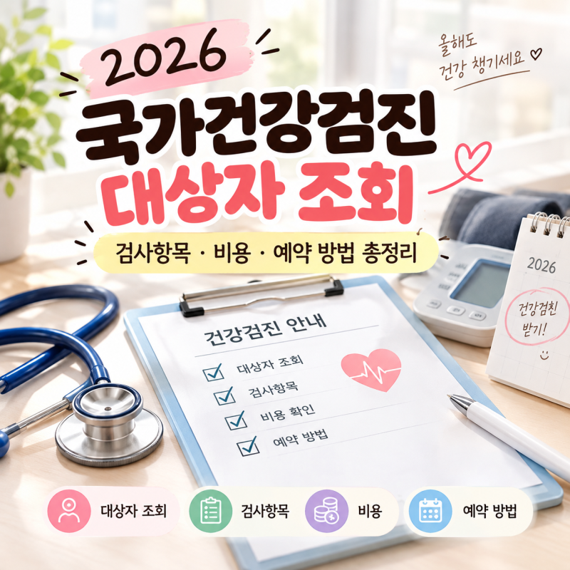 2026 국가건강검진 대상자 조회｜검사항목·비용·예약 방법 총정리