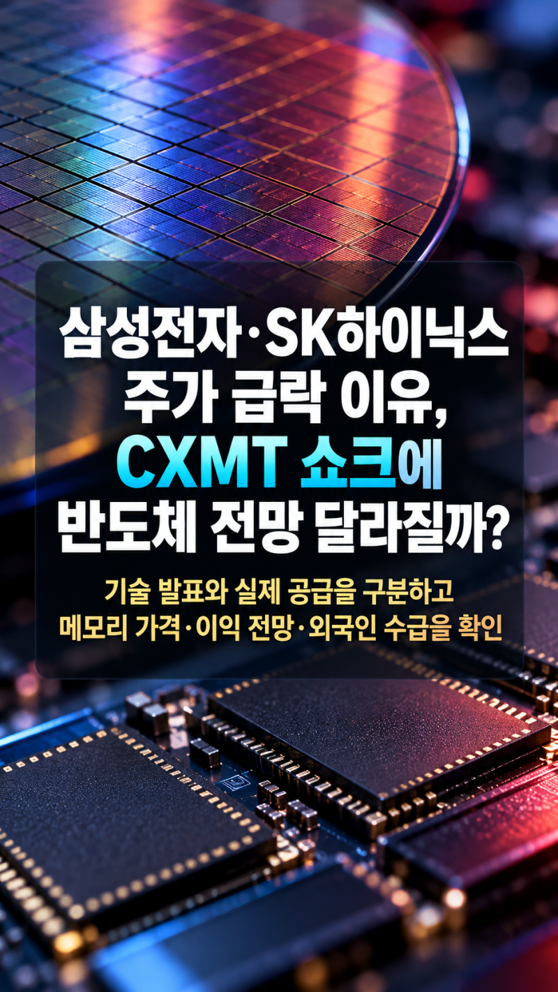 삼성전자·SK하이닉스 주가 급락 이유, CXMT 쇼크에 반도체 전망 달라질까?