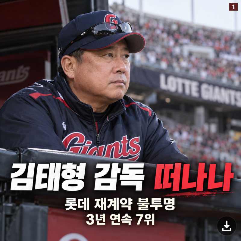 롯데 김태형 감독 결국 떠나나 3년 연속 7위 재계약 불발설에 팬들 술렁