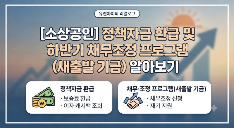 [소상공인] 정책자금 환급 및 하반기 채무조정 프로그램(새출발 기금) 알아보기