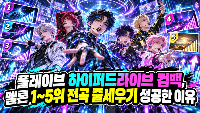 플레이브 하이퍼드라이브 컴백, 멜론 1~5위 전곡 줄세우기 성공한 이유