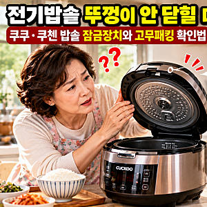 전기밥솥 뚜껑이 안 닫히나요? 쿠쿠·쿠첸 밥솥 잠금장치와 고무패킹 확인 및 교체방법