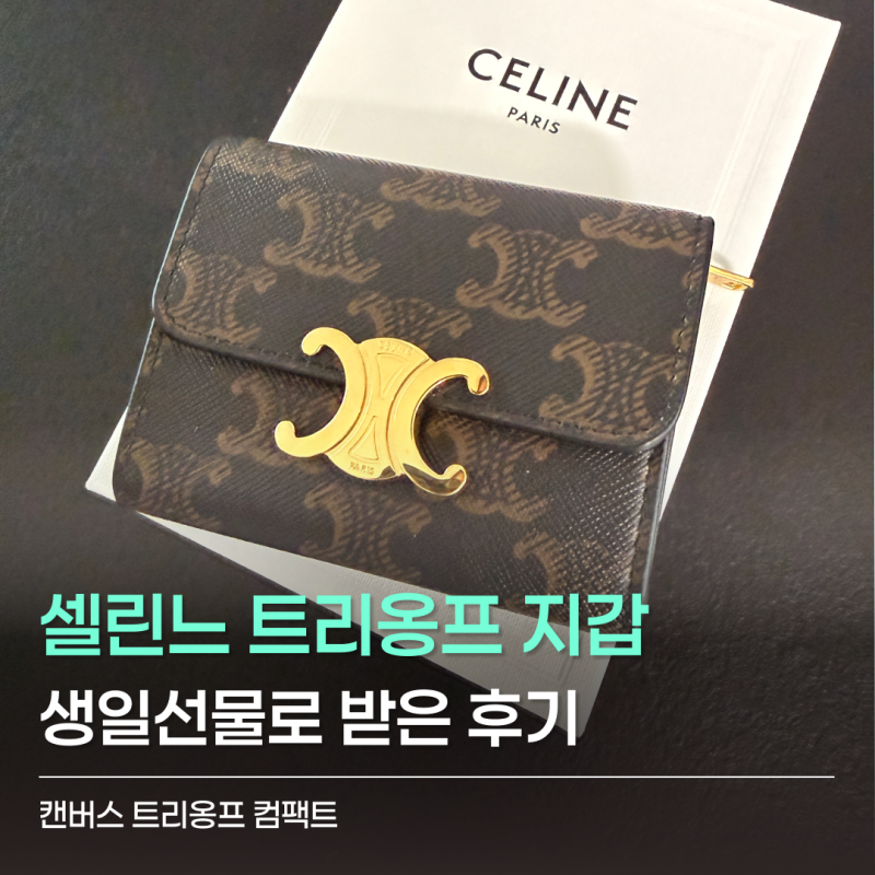 셀린느 트리옹프 컴팩트 지갑 캔버스 생일선물 후기