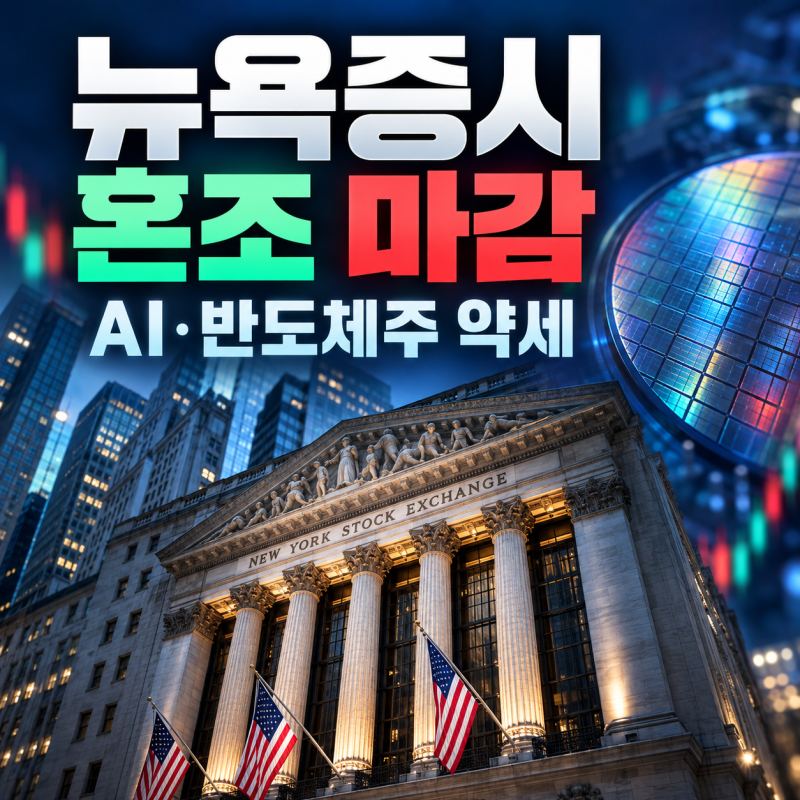 뉴욕증시 혼조 마감, AI·반도체주 약세 속 실적과 물가에 쏠린 시선