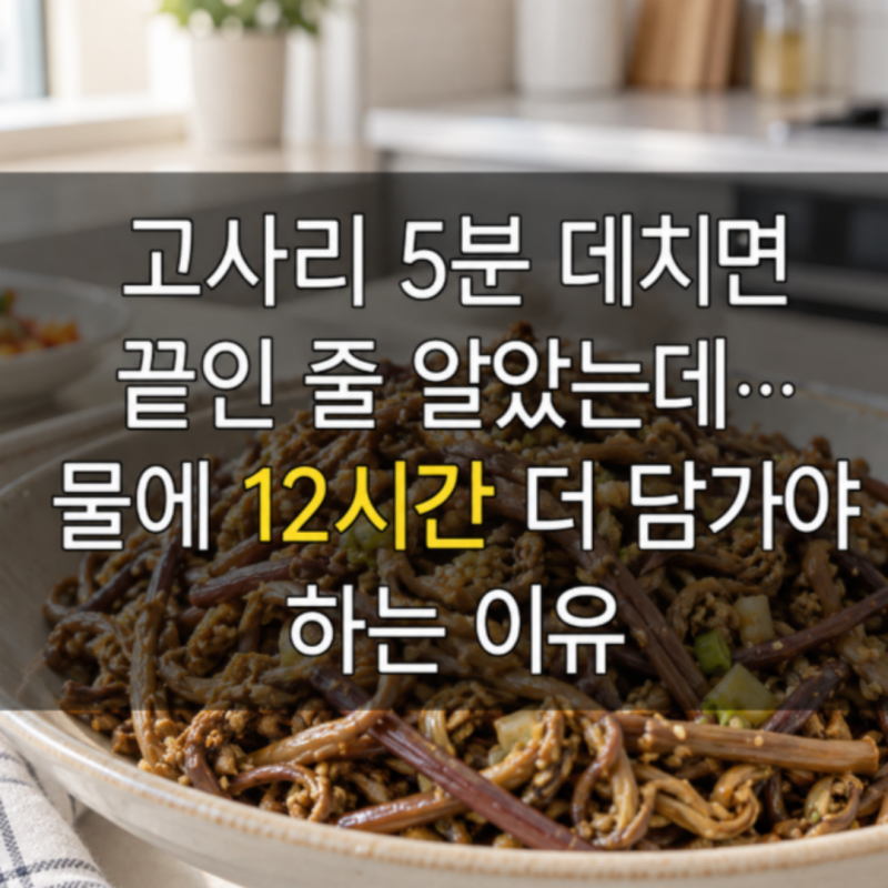 “고사리 5분 데치면 끝인 줄 알았는데…” 물에 12시간 더 담가야 하는 이유