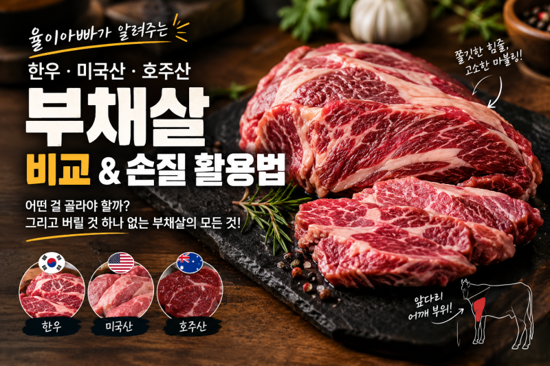 부채살 한우와 미국산 호주산 수입소고기 원육 특징 나만의 활용법