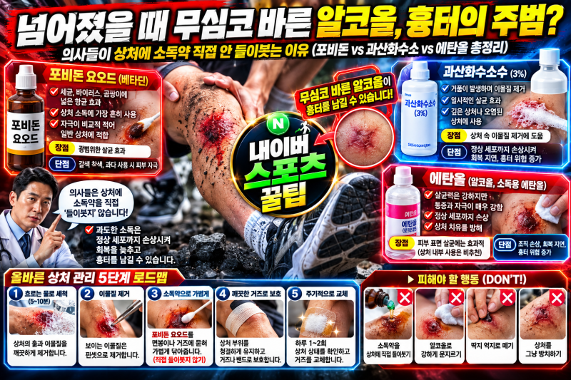넘어졌을 때 무심코 바른 알코올, 흉터의 주범? 의사들이 상처에 소독약 직접 안 들이붓는 이....