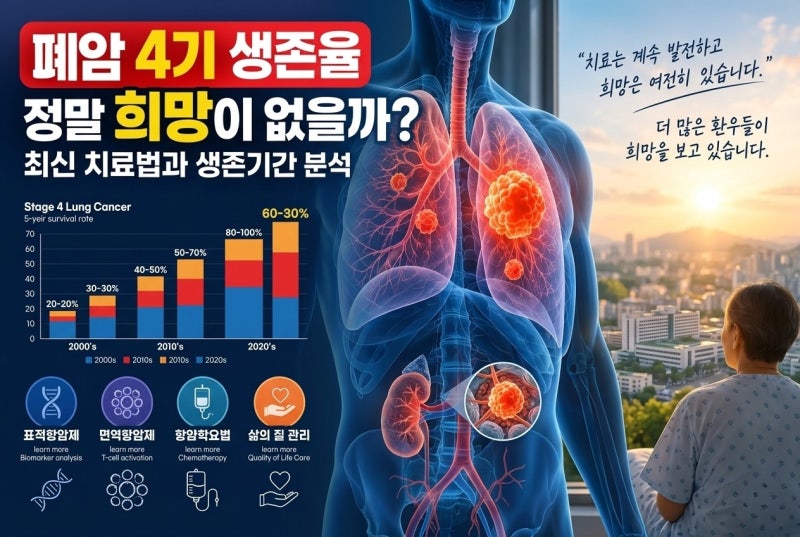 폐암 4기 생존율, 정말 희망이 없을까? 최신 치료법과 생존기간 분석