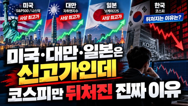 미국·대만·일본은 신고가인데 코스피만 뒤처지는 진짜 이유는? 국장 투자자가 알아야 할 향....