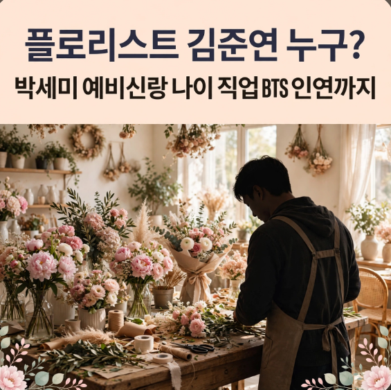 플로리스트 김준연 누구? 박세미 예비신랑 나이 직업 BTS 인연까지