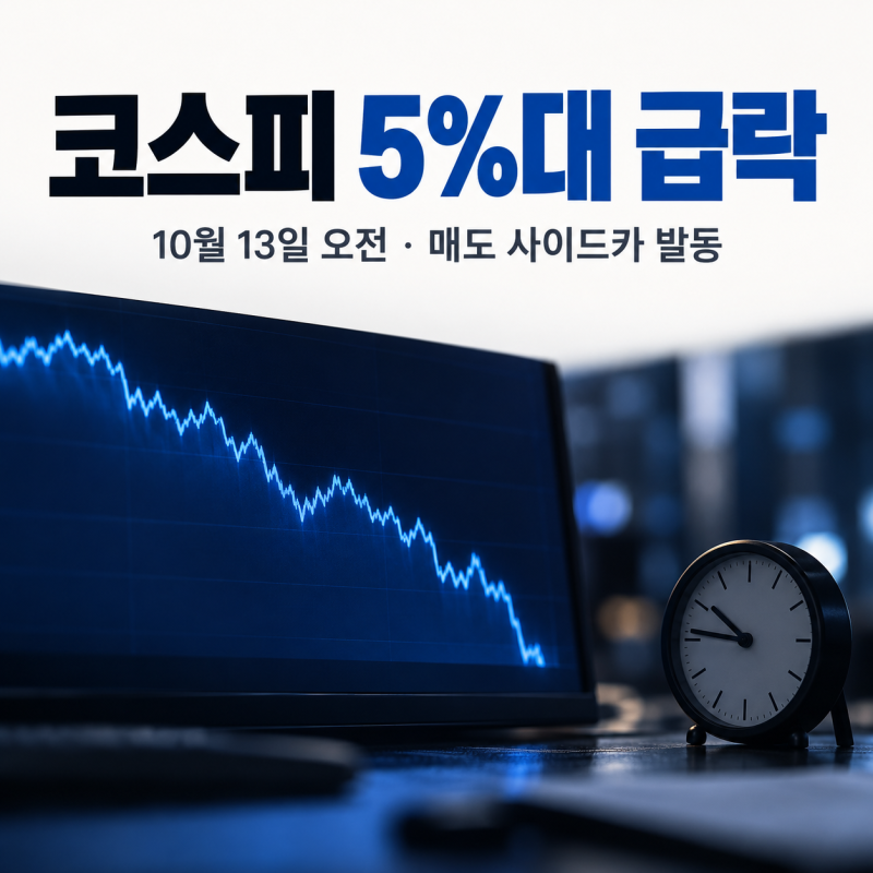 코스피 사이드카 발동 무슨 뜻? 삼성전자·SK하이닉스 급락 이유