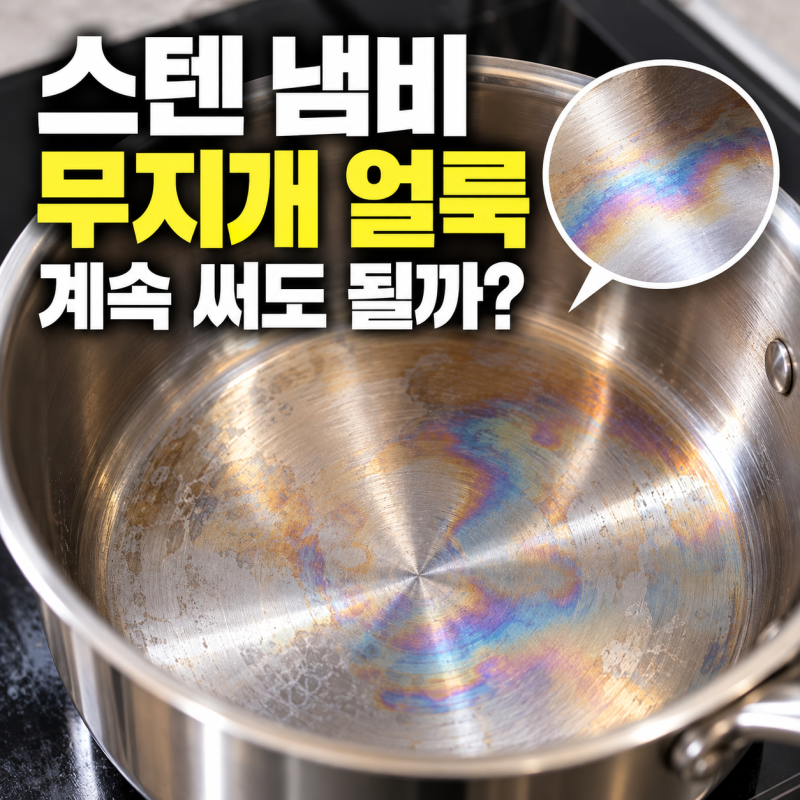 스텐 냄비 무지개 얼룩, 계속 써도 될까? 식초로 제거하는 방법까지