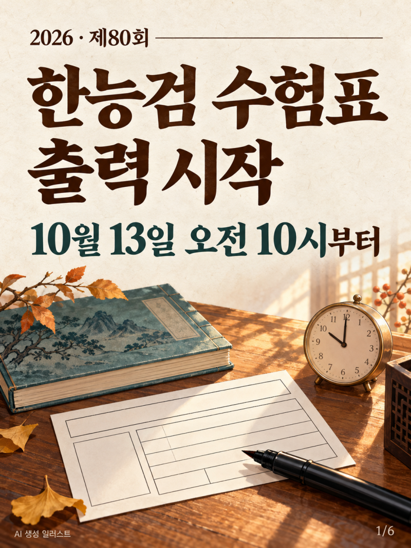 80회 한능검 수험표 출력 기간과 방법｜시험시간·준비물 확인