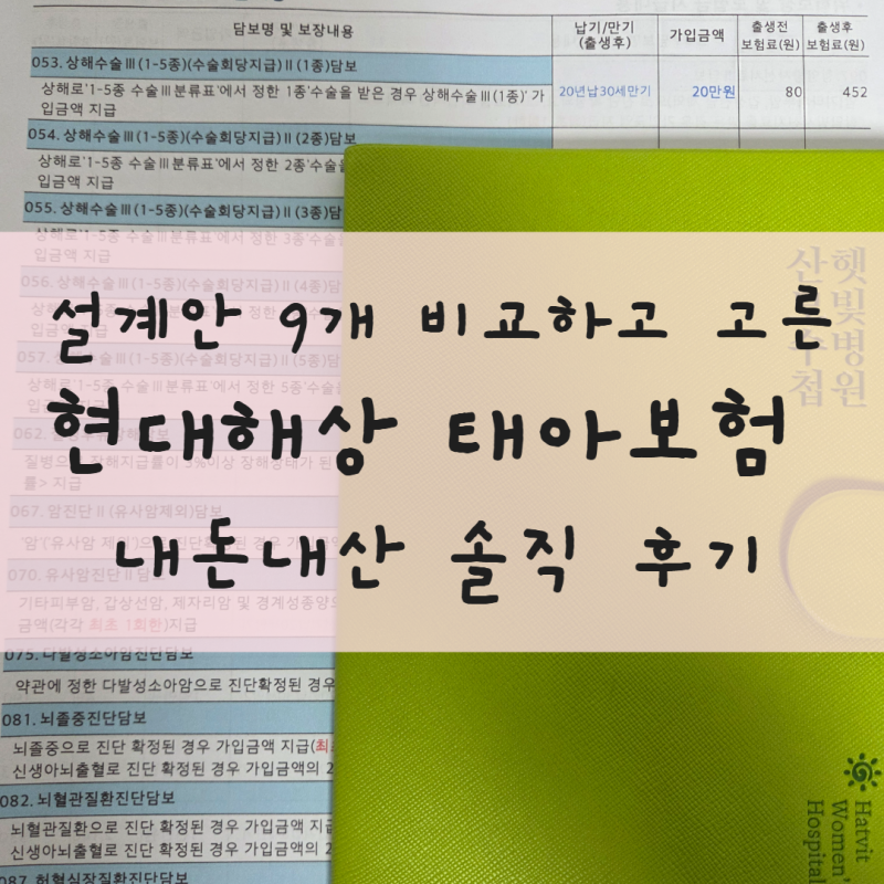 현대해상 태아보험 내돈내산 광고X | 직접 비교한 설계안 공유, 설계사 추천