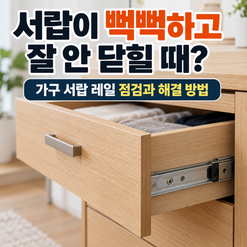 서랍이 뻑뻑하고 잘 안 닫힐 때? 가구 서랍 레일 점검과 해결 방법