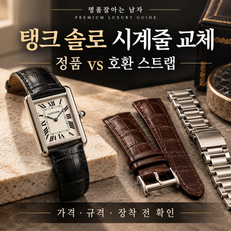 까르띠에 탱크 솔로 시계줄 교체, 정품 스트랩 vs 호환 제품 가격·사이즈 차이