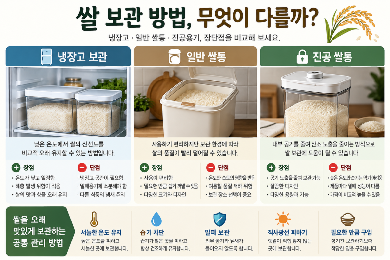 쌀은 어디에 보관해야 가장 오래 맛있을까?