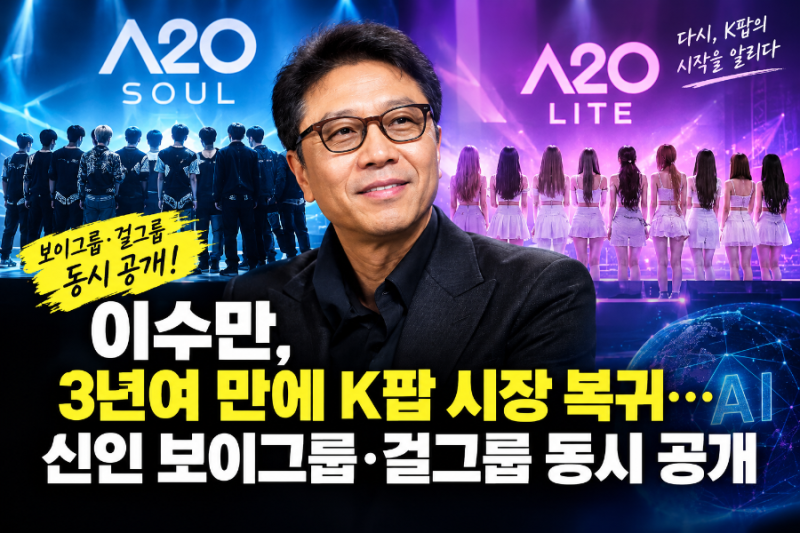 이수만, 3년여 만에 K팝 시장 복귀…신인 보이그룹·걸그룹 동시 공개