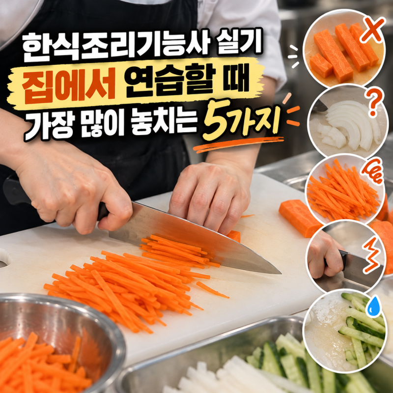 한식조리기능사 실기, 집에서 연습할 때 가장 많이 놓치는 5가지