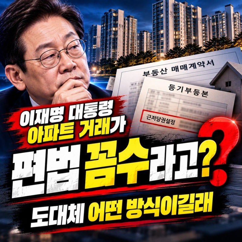 “이재명 대통령 아파트 거래가 편법 꼼수라고?”… 도대체 어떤 방식이길래