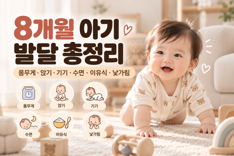 8개월 아기 발달 총정리몸무게·앉기·기기·수면·이유식·낯가림 특징