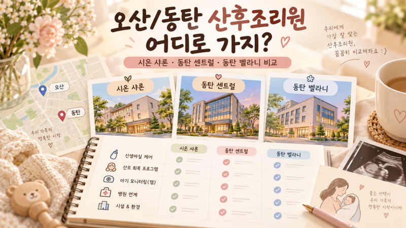 [산후조리원] 오산/동탄 어디로 가지? 시온 샤론,센트럴,벨라니