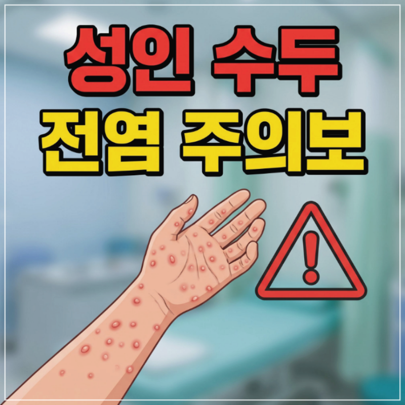 수두 초기 증상, 성인 수두 전염 주의