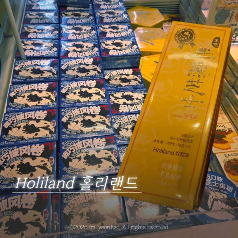 상해 베이커리 맛집 홀리랜드 Holiland 티엔즈팡점 정대광장점 비교 수건케이크 후기 고덕지도....